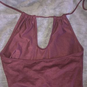 Tops - Burgundy key hole bodysuit Tops - Burgundy key hole bodysuit
